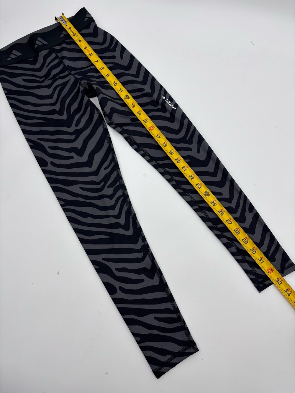 adidas Women's Black & Gray Zebra Print High-Waist Leggings - Picture 11 of 13